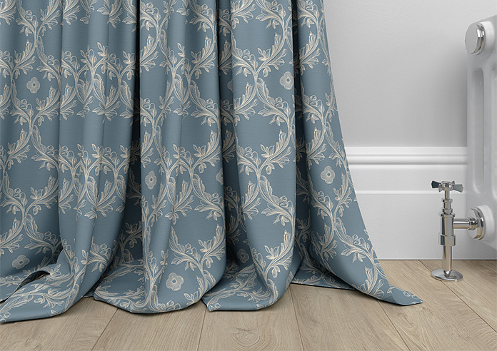 Trellis Prints, Vine and Bloom Raffs Blue - Made to Measure Curtains - Image 6